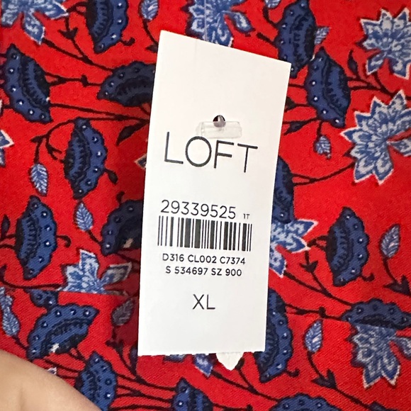 Red and Blue Patterned Long Sleeve Dress - Picture 7 of 9